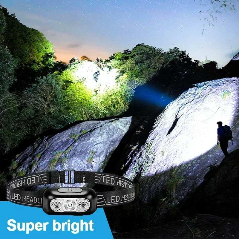 強力なセンサー搭載調整可能LEDヘッド懐中電灯USB充電式C - Outdoor Lighting With Sensor のレビューと価格