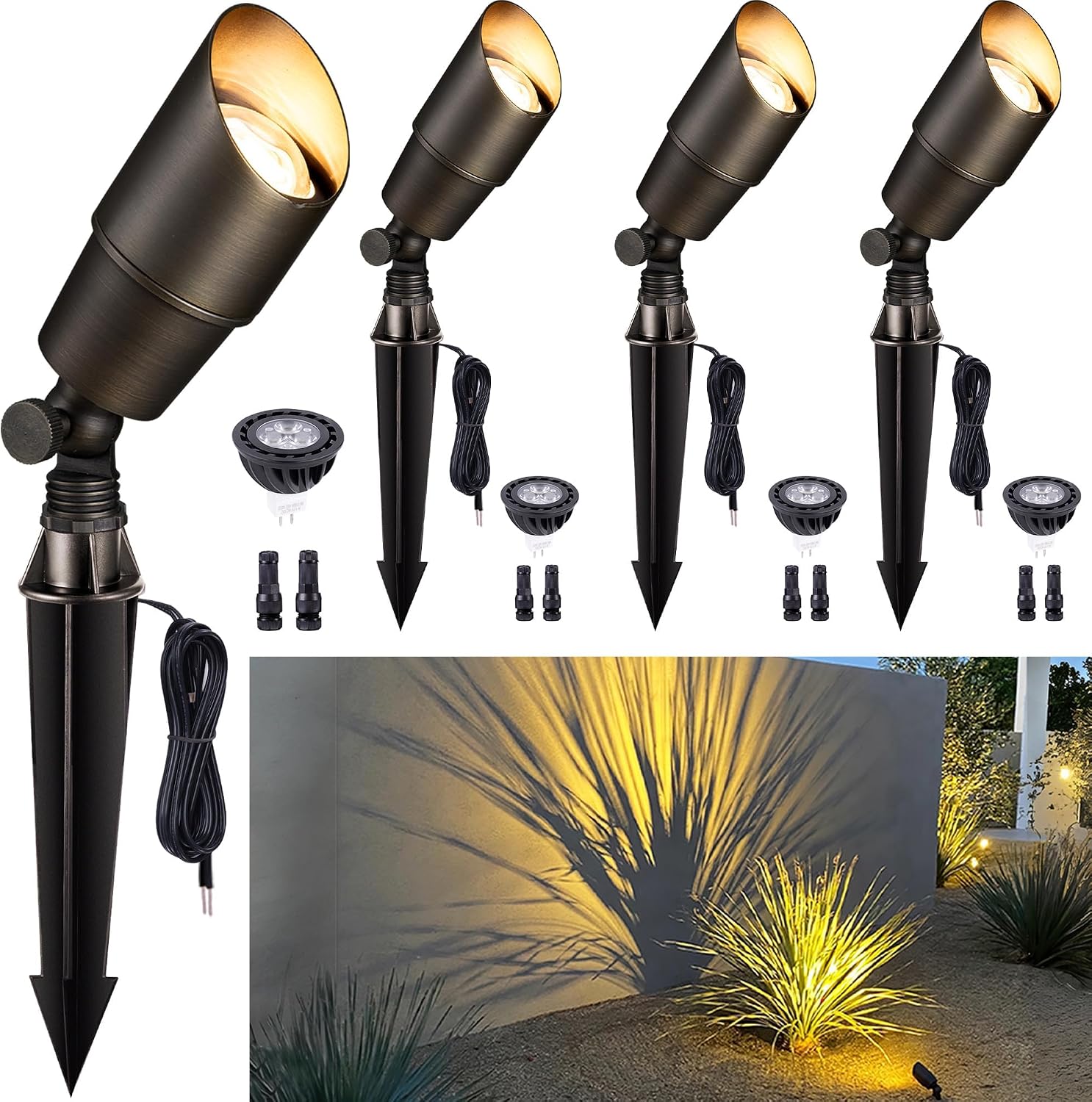 真鍮製景観照明屋外低電圧スポットライトLED 12V有線アッ - Outdoor Lighting Voltage のレビューと価格